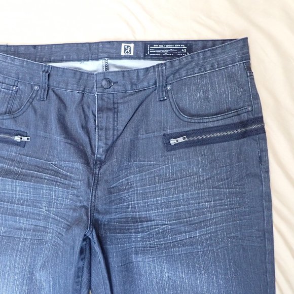 MARC ECKO Men's 42W/31L Jeans/Zippers around/NY/Black washed denim - Picture 4 of 8